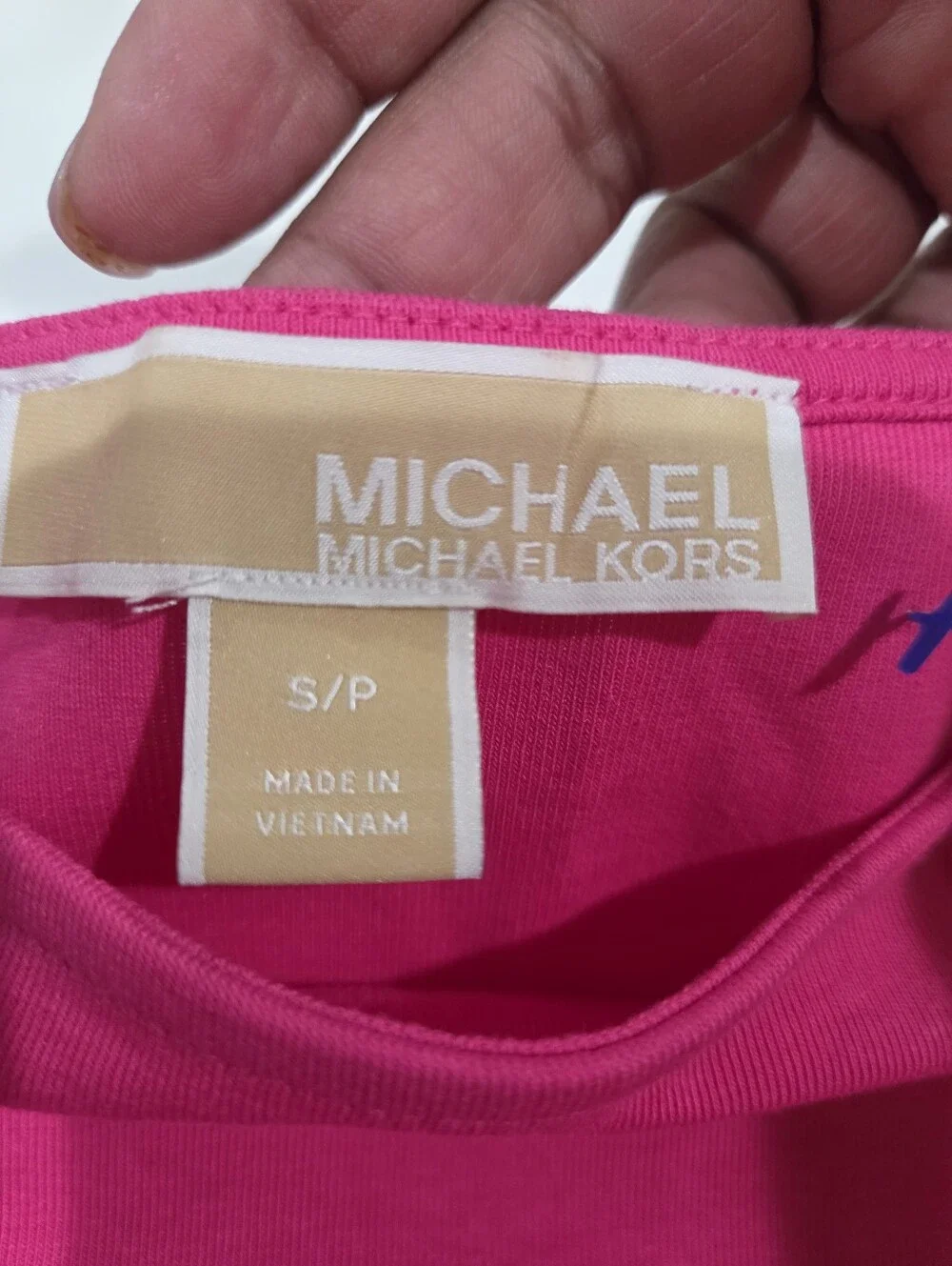 Michael Kors Pink Boatneck Short-Sleeve Top
